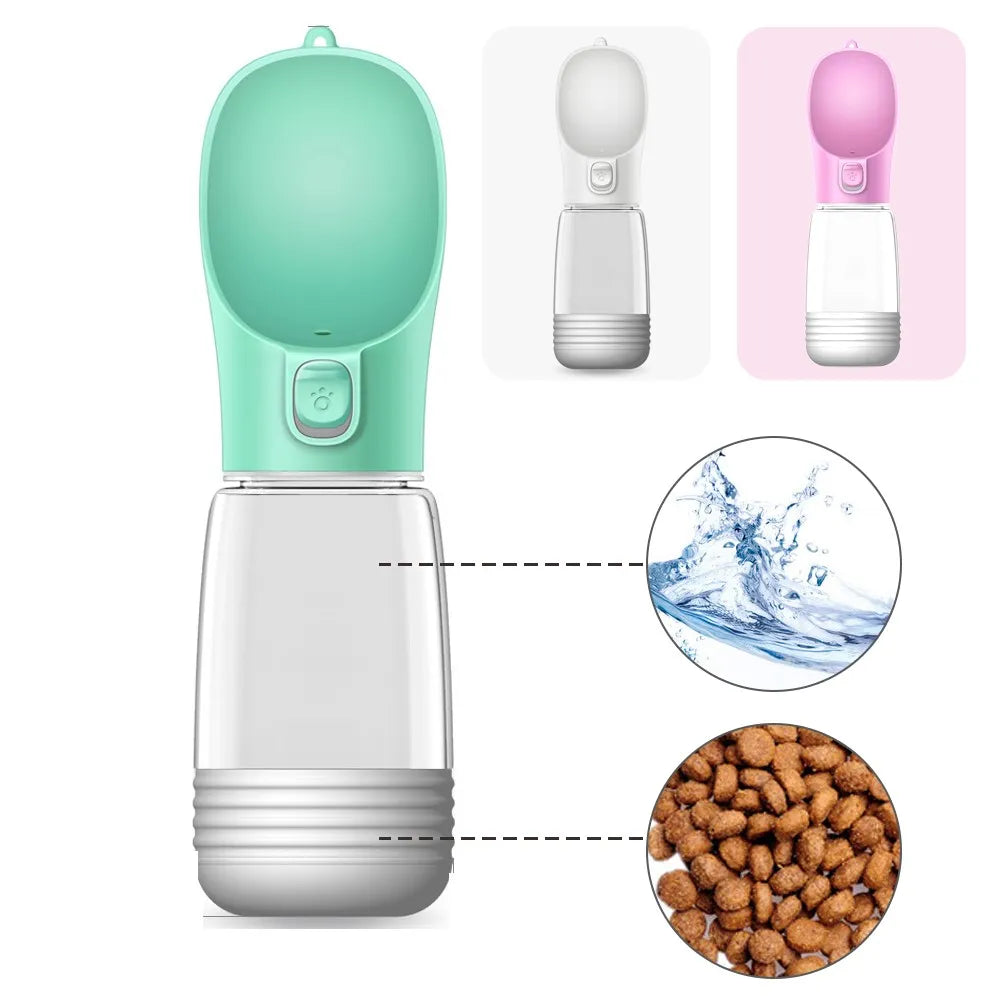 Portable Water Bottle And Food Container For Pets